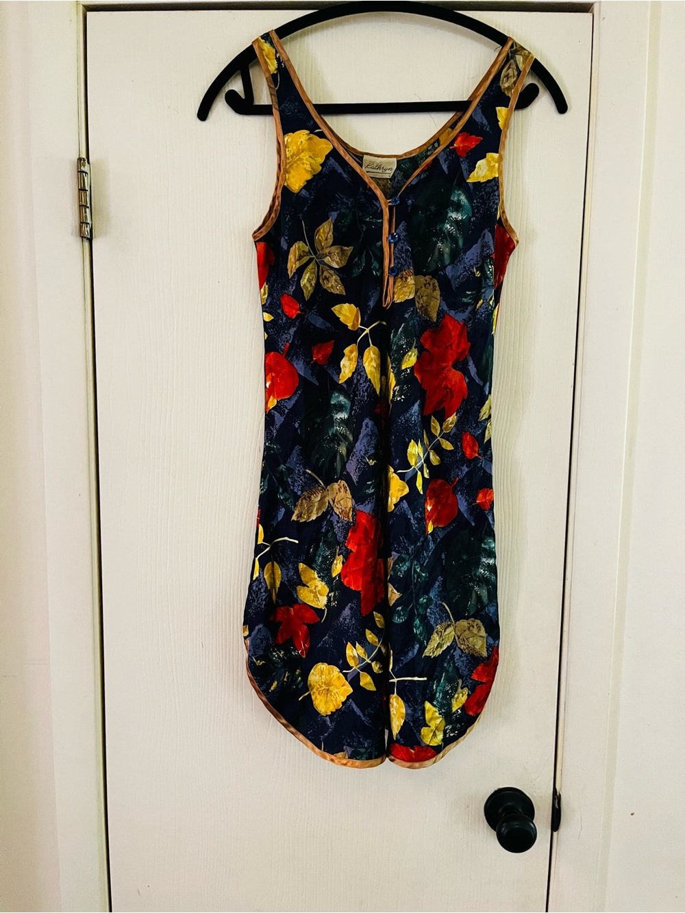 VTG Silky Satin Resortwear Festival Beachy Floral Mini Lingerie Slip Dress S